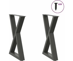 Valgomojo stalo kojos, 2 vnt., antracito spalvos, 60x(72-73,3) cm, plienas