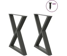 Valgomojo stalo kojos, 2 vnt., antracito spalvos, 70x(72-73,3) cm, plienas