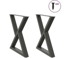 Valgomojo stalo kojos, 2 vnt., antracito spalvos, 80x(72-73,3) cm, plienas