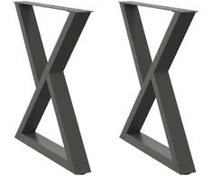 Valgomojo stalo kojos, 2 vnt., antracito spalvos, 80x(72-73,3) cm, plienas