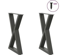 Valgomojo stalo kojos, 2 vnt., antracito spalvos, 60x(72-73,3) cm, plienas