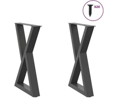 Valgomojo stalo kojos, 2 vnt., antracito spalvos, 50x(72-73,3) cm, plienas