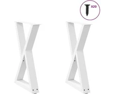 Valgomojo stalo kojos, 2 vnt., baltos, 50x(72-73,3) cm, plienas