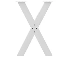 Valgomojo stalo kojos, 2 vnt., baltos, 60x(72-73) cm, plienas, X formos