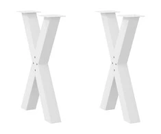 Valgomojo stalo kojos, 2 vnt., baltos, 60x(72-73) cm, plienas, X formos