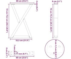 Valgomojo stalo kojos, 2 vnt., baltos, 60x(72-73,3) cm, plienas