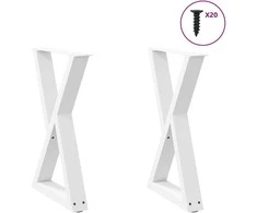 Valgomojo stalo kojos, 2 vnt., baltos, 60x(72-73,3) cm, plienas