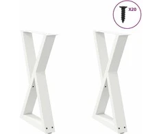 Valgomojo stalo kojos, 2 vnt., baltos, 60x(72-73,3) cm, plienas