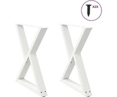 Valgomojo stalo kojos, 2 vnt., baltos, 70x(72-73,3) cm, plienas