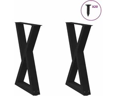 Valgomojo stalo kojos, 2 vnt., juodos, 50x(72-73,3) cm, plienas