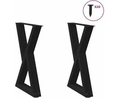 Valgomojo stalo kojos, 2 vnt., juodos, 60x(72-73,3) cm, plienas