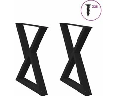 Valgomojo stalo kojos, 2 vnt., juodos, 70x(72-73,3) cm, plienas