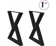 Valgomojo stalo kojos, 2 vnt., juodos, 80x(72-73,3) cm, plienas