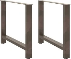 Valgomojo stalo kojos, 2 vnt., natūralaus plieno, 90x(72-73) cm, plienas