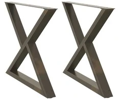 Valgomojo stalo kojos, 2 vnt., natūralus plienas, 90x(72-73,3) cm, plienas