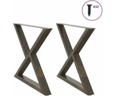 Valgomojo stalo kojos, 2 vnt., natūralus plienas, 90x(72-73,3) cm, plienas