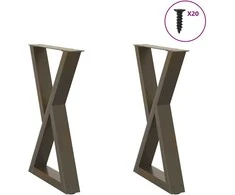 Valgomojo stalo kojos, 2 vnt., natūralus plienas, 60x(72-73,3) cm, plienas