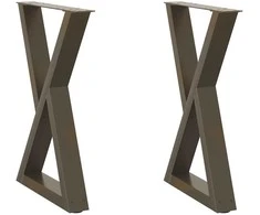 Valgomojo stalo kojos, 2 vnt., natūralus plienas, 60x(72-73,3) cm, plienas