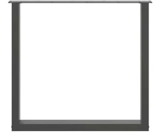 Valgomojo stalo kojos, 3 vnt., antracito spalvos, 80x(72-73) cm, plienas, U formos