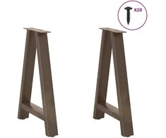 Valgomojo stalo kojos, A formos, 2 vnt., 50x(72-73) cm, plienas