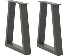 Kavos staliuko kojelės, V formos, 2 vnt., antracito spalvos, 38x(42-43,3) cm, plienas