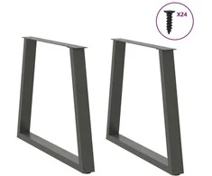 Valgomojo stalo kojos, V formos, 2 vnt., antracito spalvos, 70x(72-73,3) cm, plienas
