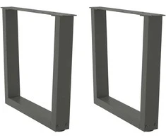 Kavos staliuko kojelės, V formos, 2 vnt., antracito spalvos, 60x(42-43,3) cm, plienas