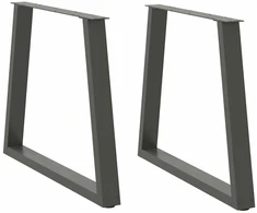 Valgomojo stalo kojos, V formos, 2 vnt., antracito spalvos, 80x(72-73,3) cm, plienas