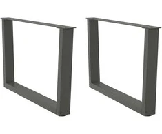 Kavos staliuko kojelės, V formos, 2 vnt., antracito spalvos, 70x(42-43,3) cm, plienas