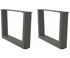 Kavos staliuko kojelės, V formos, 2 vnt., antracito spalvos, 50x(30-31,3) cm, plienas