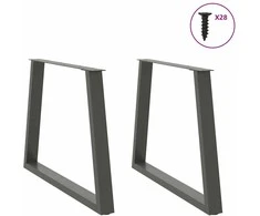 Valgomojo stalo kojos, V formos, 2 vnt., antracito spalvos, 100x(72-73,3) cm, plienas