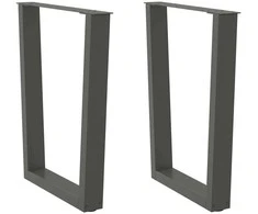 Valgomojo stalo kojos, V formos, 2 vnt., antracito spalvos, 70x(72-73,3) cm, plienas