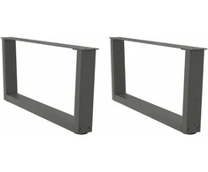 Kavos staliuko kojelės, V formos, 2 vnt., antracito spalvos, 70x(30-31,3) cm, plienas