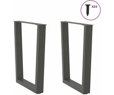 Valgomojo stalo kojos, V formos, 2 vnt., antracito spalvos, 60x(72-73,3) cm, plienas