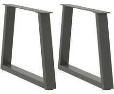Kavos staliuko kojelės, V formos, 2 vnt., antracito spalvos, 50x(42-43,3) cm, plienas