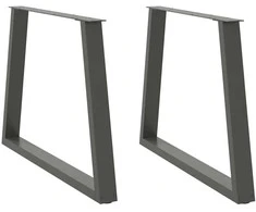 Valgomojo stalo kojos, V formos, 2 vnt., antracito spalvos, 100x(72-73,3) cm, plienas