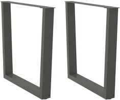 Valgomojo stalo kojos, V formos, 2 vnt., antracito spalvos, 90x(72-73,3) cm, plienas