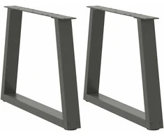 Kavos staliuko kojelės, V formos, 2 vnt., antracito spalvos, 70x(42-43,3) cm, plienas