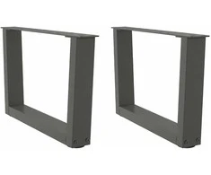 Kavos staliuko kojelės, V formos, 2 vnt., antracito spalvos, 60x(30-31,3) cm, plienas