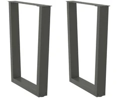 Valgomojo stalo kojos, V formos, 2 vnt., antracito spalvos, 60x(72-73,3) cm, plienas