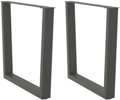 Valgomojo stalo kojos, V formos, 2 vnt., antracito spalvos, 80x(72-73,3) cm, plienas