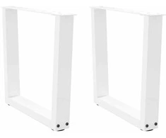 Kavos staliuko kojelės, V formos, 2 vnt., baltos, 60x(42-43,3) cm, plienas