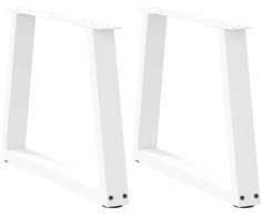 Kavos staliuko kojelės, V formos, 2 vnt., baltos, 60x(42-43,3) cm, plienas