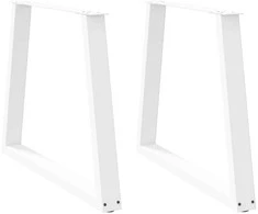 Valgomojo stalo kojelės, 2 vnt., baltos, 80x(72-73,3) cm, plienas, V formos