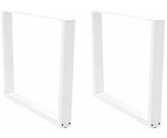 Valgomojo stalo kojelės, V formos, 2 vnt., baltos, 100x(72-73,3) cm, plienas