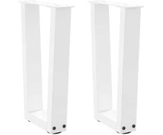 Kavos staliuko kojelės, V formos, 2 vnt., baltos, 38x(42-43,3) cm, plienas