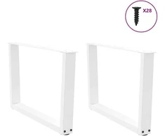 Kavos staliuko kojelės, V formos, 2 vnt., baltos, 70x(42-43,3) cm, plienas