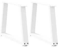 Kavos staliuko kojelės, V formos, 2 vnt., baltos, 70x(42-43,3) cm, plienas