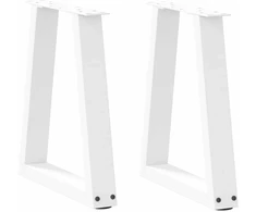 Kavos staliuko kojelės, V formos, 2 vnt., baltos, 38x(42-43,3) cm, plienas