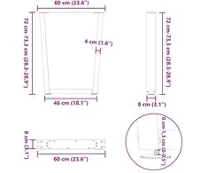 Valgomojo stalo kojelės, 2 vnt., baltos, 60x(72-73,3) cm, plienas, V formos